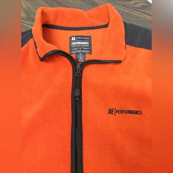 American Eagle Outfitters AE Performance XL Vest Fleece Full Zip Rust Orange - Picture 6 of 8